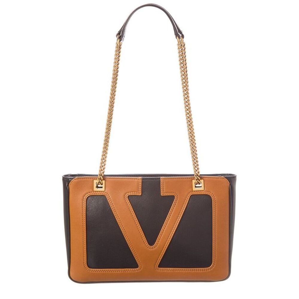Valentino Viva Small Leather Shoulder Bag, Brown
